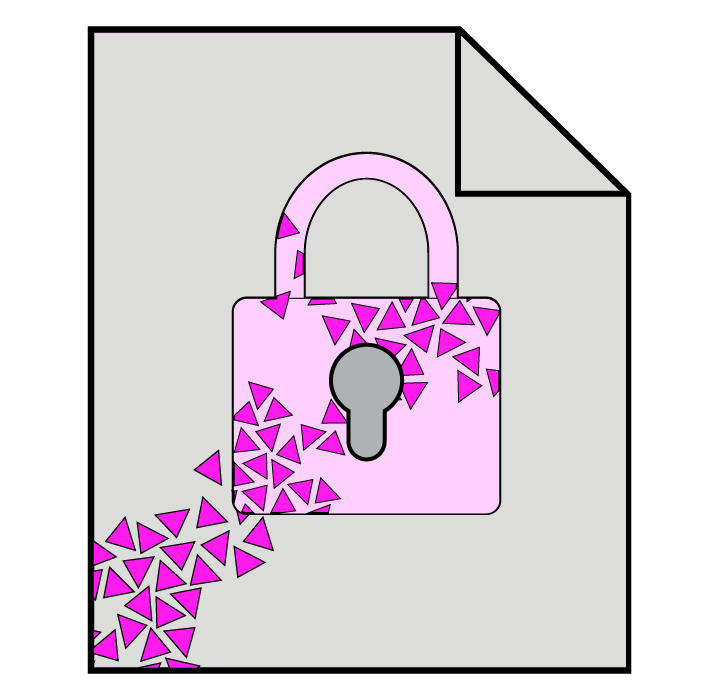 Illustration of ransomware locking a file